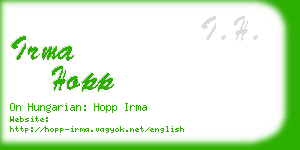 irma hopp business card